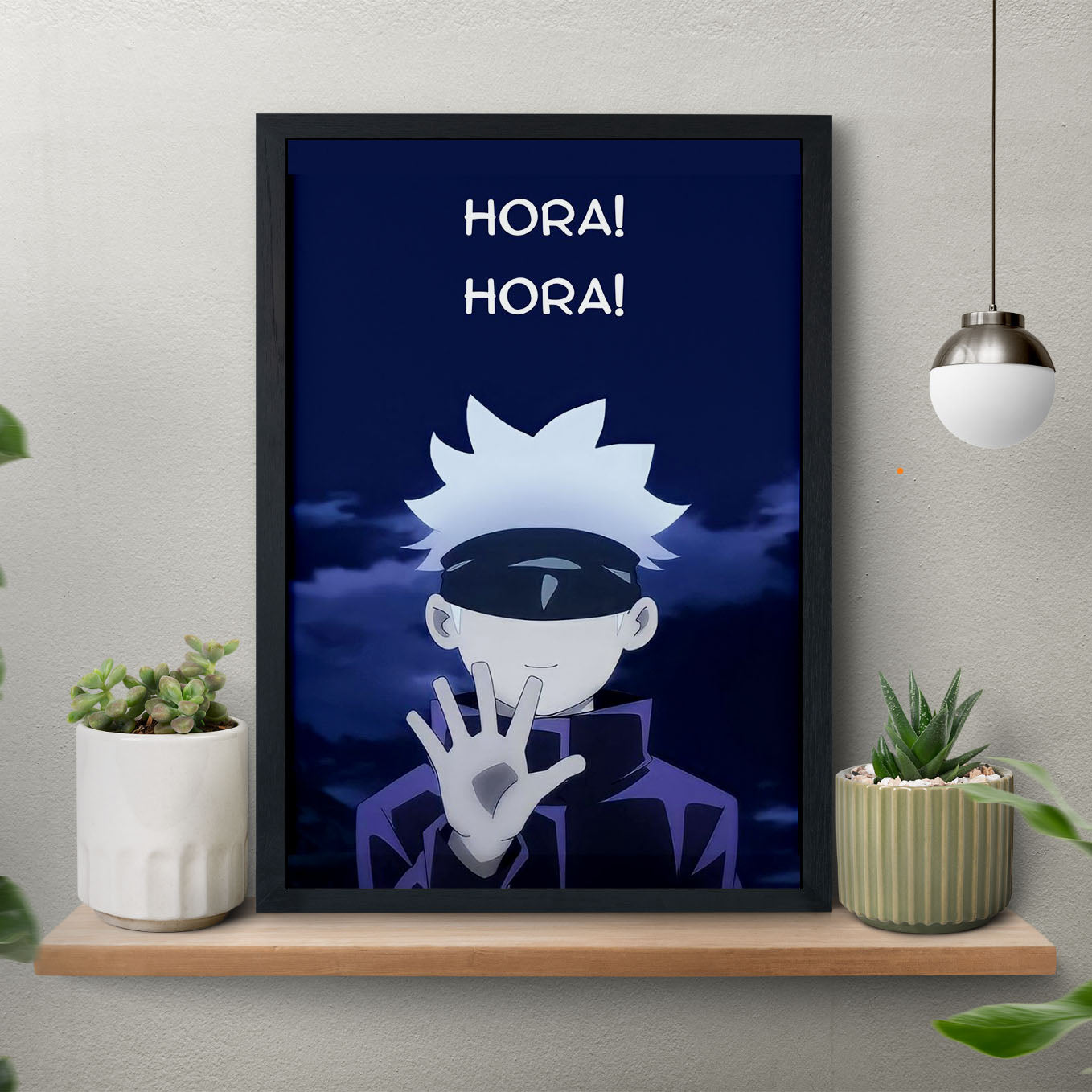 Jujutsu Kaisen Hora Hora gojo Poster Art Framed 13x19-Inch - SoulAbiti