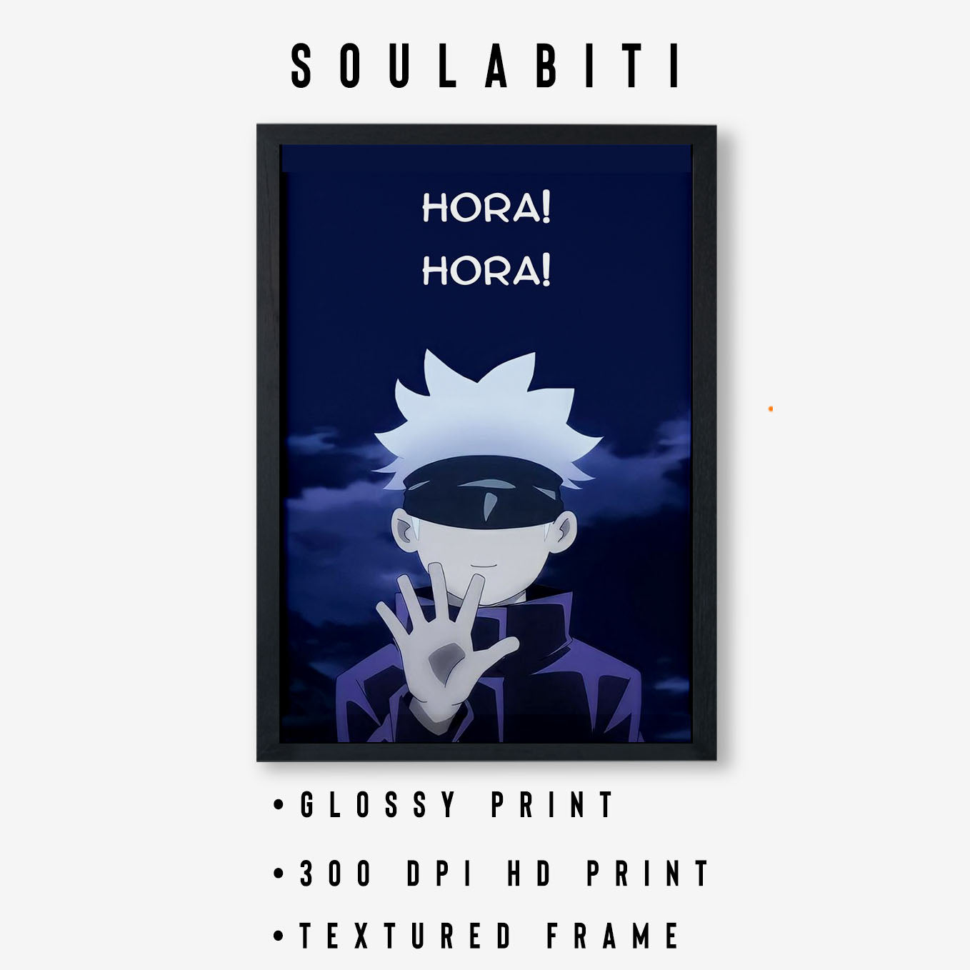 Jujutsu Kaisen Hora Hora gojo Poster Art Framed 13x19-Inch - SoulAbiti