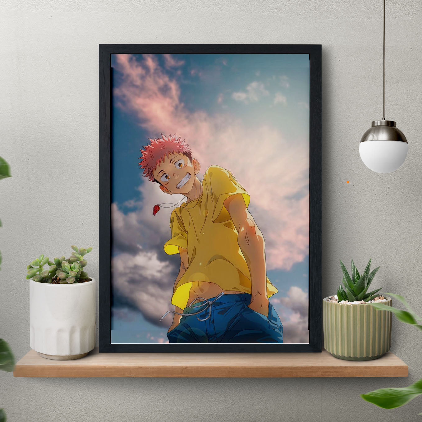Jujutsu Kaisen Itadori Yuji Poster Art Framed 13x19-Inch - SoulAbiti