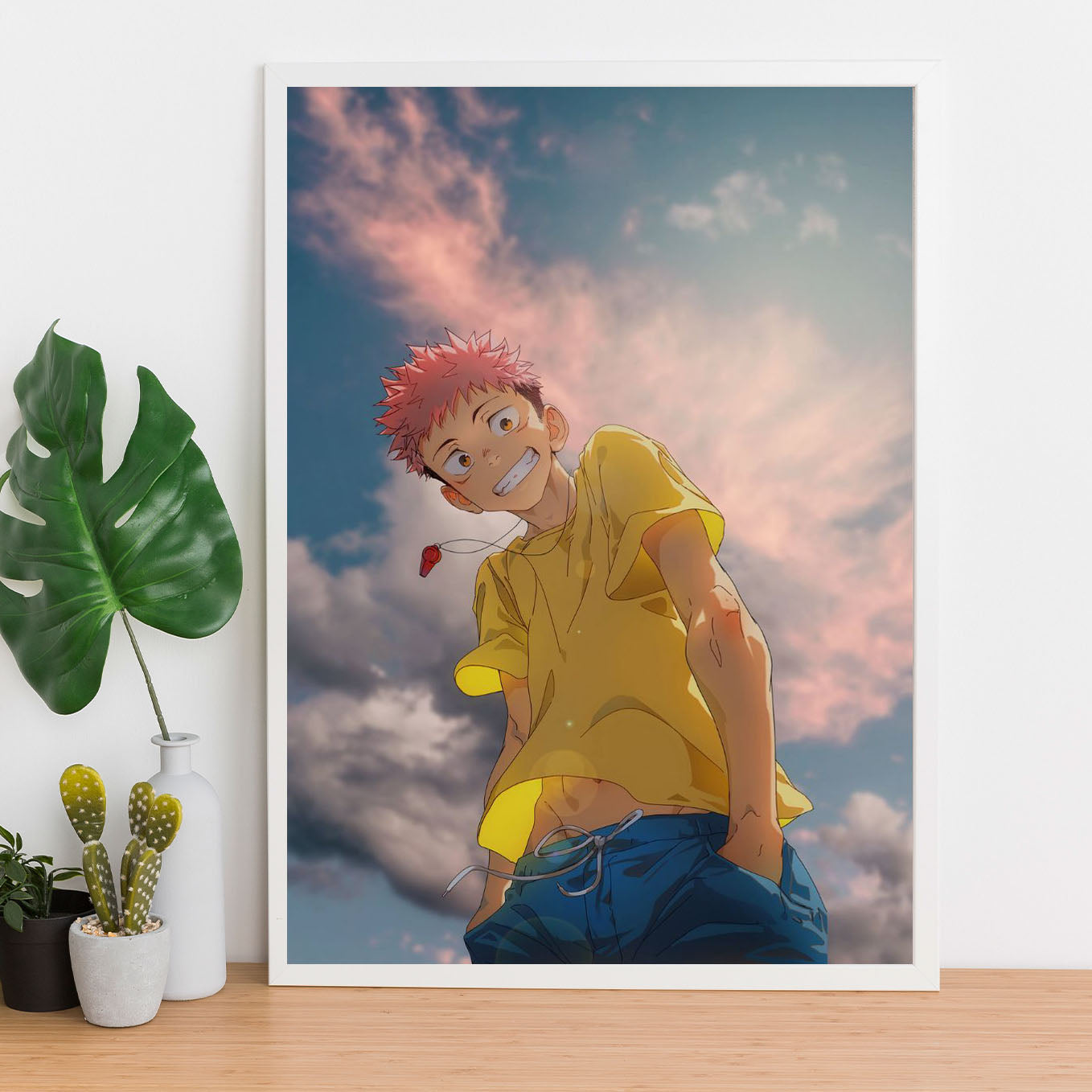 Jujutsu Kaisen Itadori Yuji Poster Art Framed 13x19-Inch - SoulAbiti