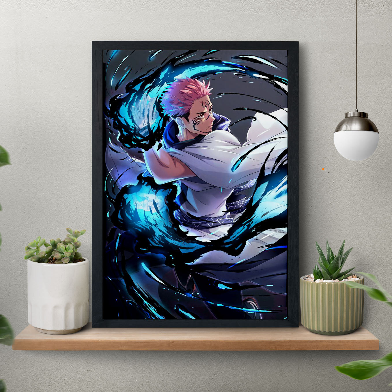 Jujutsu Kaisen King of Curses Ryomen Sukuna Poster Art Framed 13x19-Inch - SoulAbiti