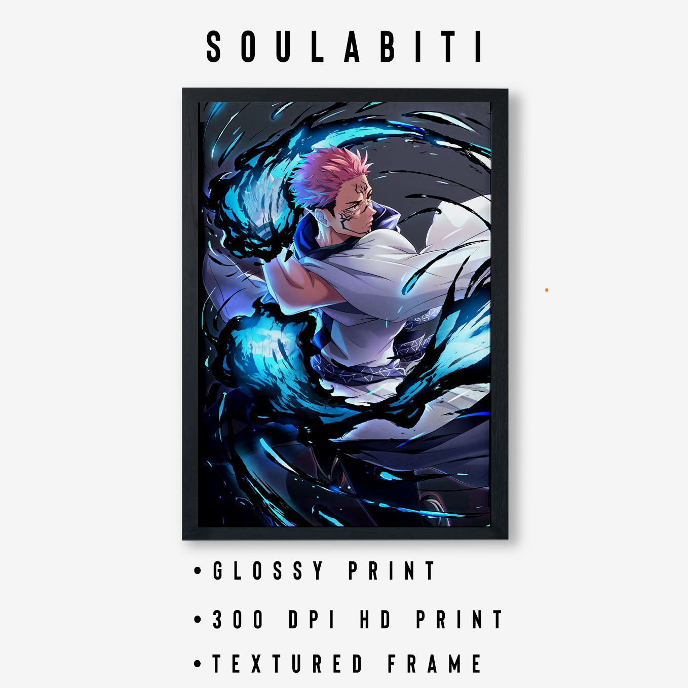 Jujutsu Kaisen King of Curses Ryomen Sukuna Poster Art Framed 13x19-Inch - SoulAbiti