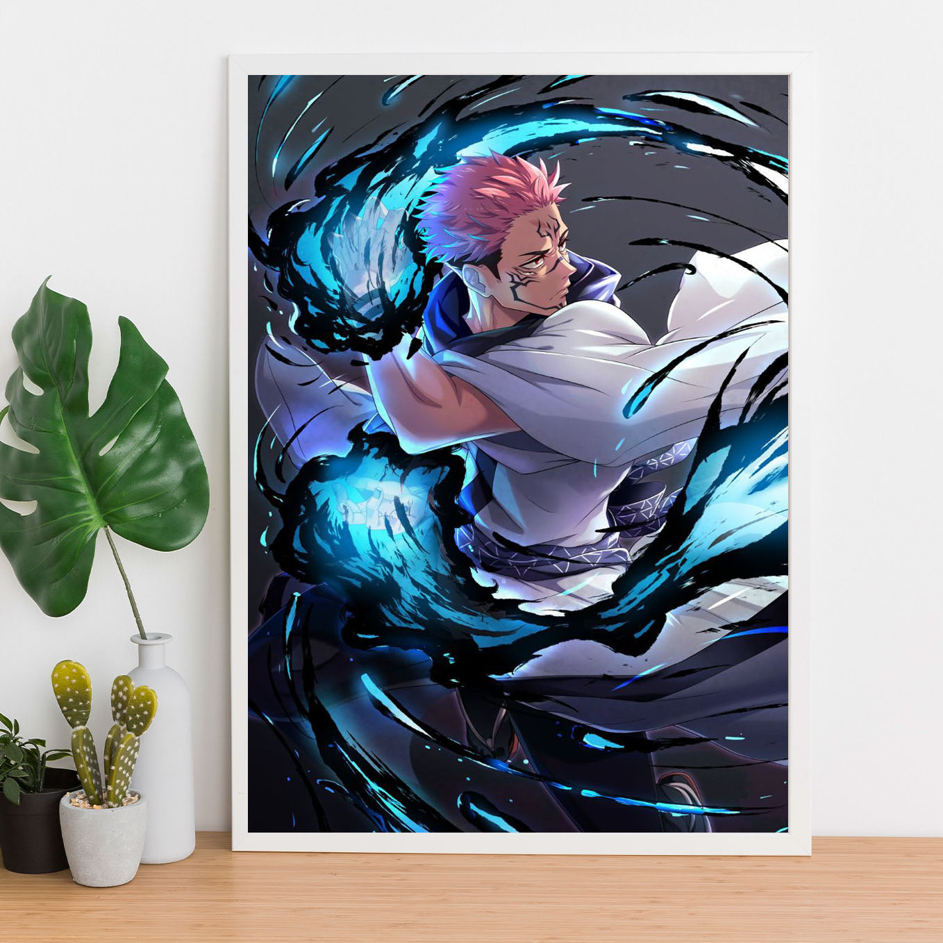 Jujutsu Kaisen King of Curses Ryomen Sukuna Poster Art Framed 13x19-Inch - SoulAbiti