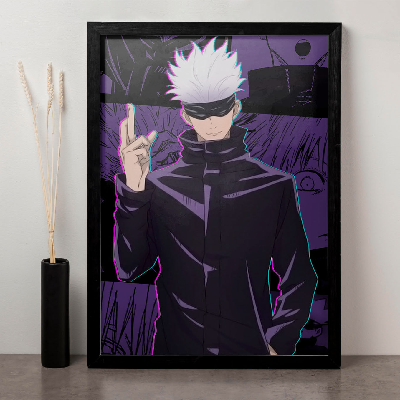 Jujutsu Kaisen limitless domain expansion gojo satoru Poster Art Framed 13x19-Inch - SoulAbiti