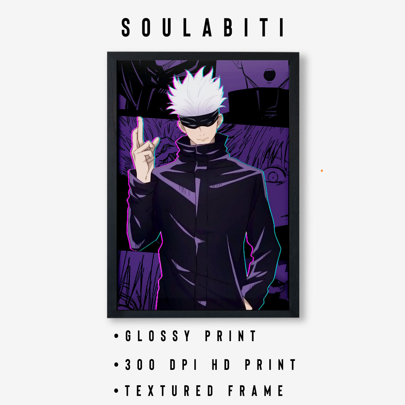 Jujutsu Kaisen limitless domain expansion gojo satoru Poster Art Framed 13x19-Inch - SoulAbiti
