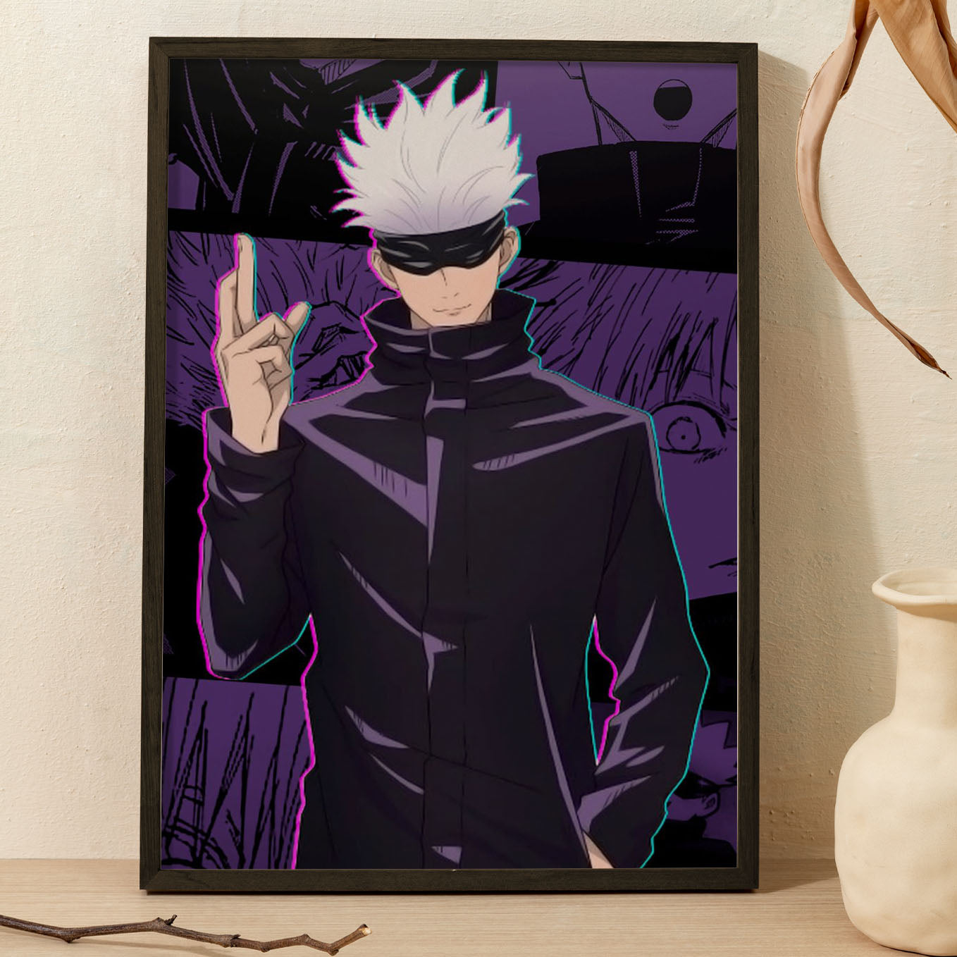 Jujutsu Kaisen limitless domain expansion gojo satoru Poster Art Framed 13x19-Inch - SoulAbiti