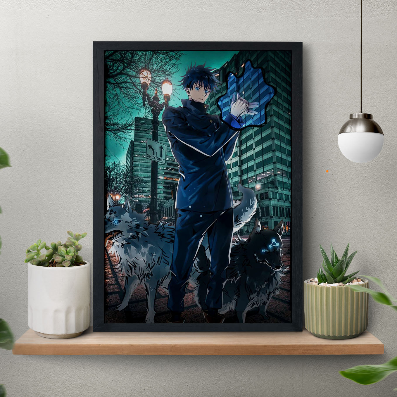Jujutsu Kaisen Megumi Fushiguro Poster Art Framed 13x19-Inch - SoulAbiti