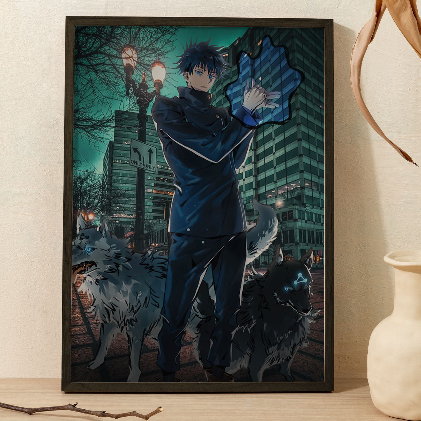 Jujutsu Kaisen Megumi Fushiguro Poster Art Framed 13x19-Inch - SoulAbiti