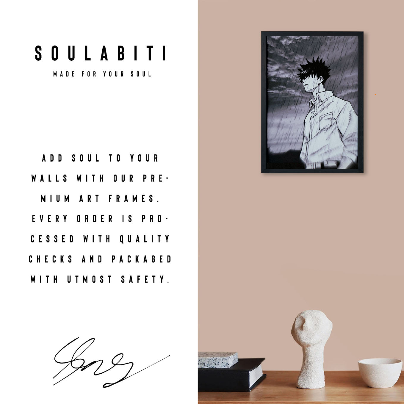 Jujutsu Kaisen Megumi Poster Framed 13x19-Inch - SoulAbiti