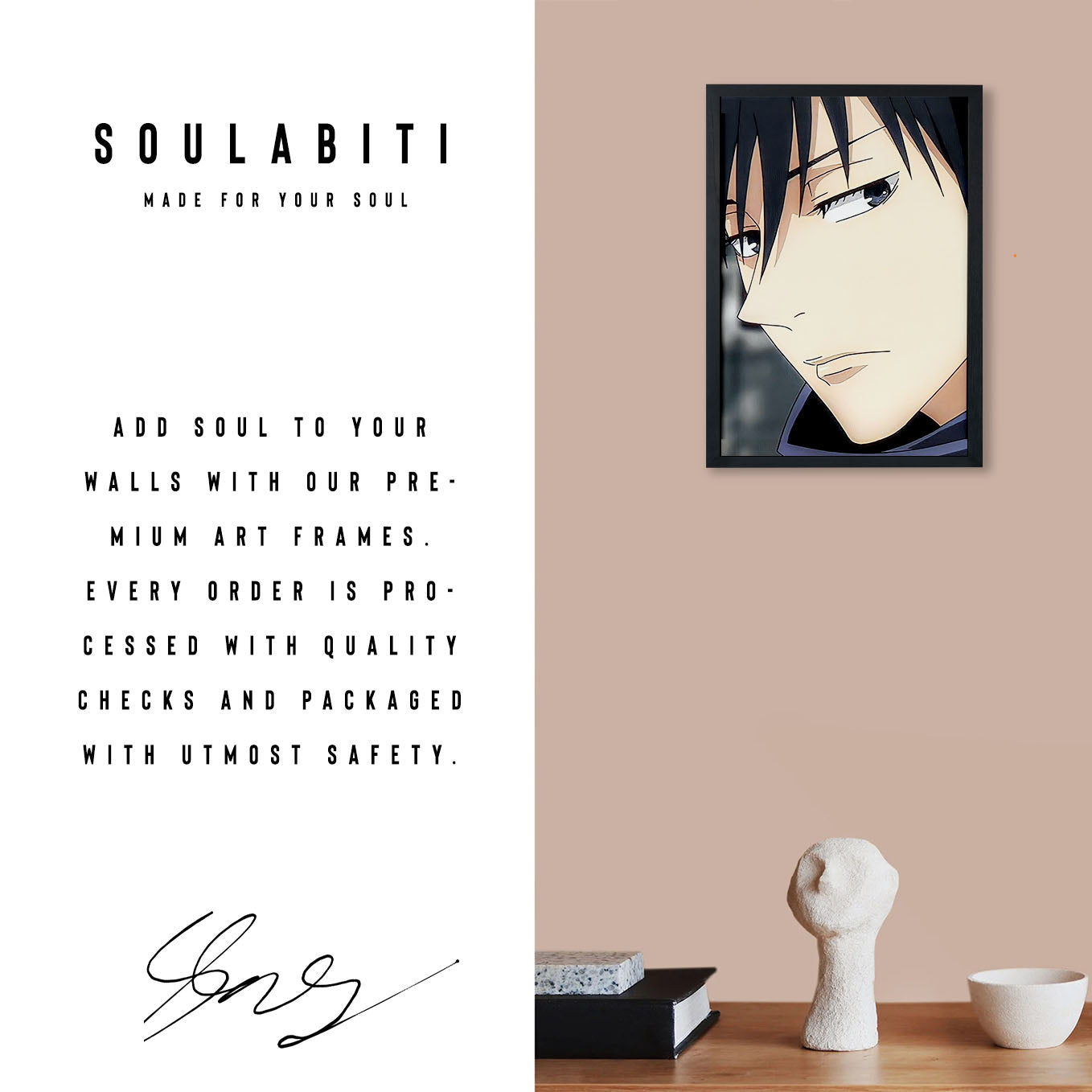 Jujutsu Kaisen Megumi Poster Framed 13x19-Inch - SoulAbiti