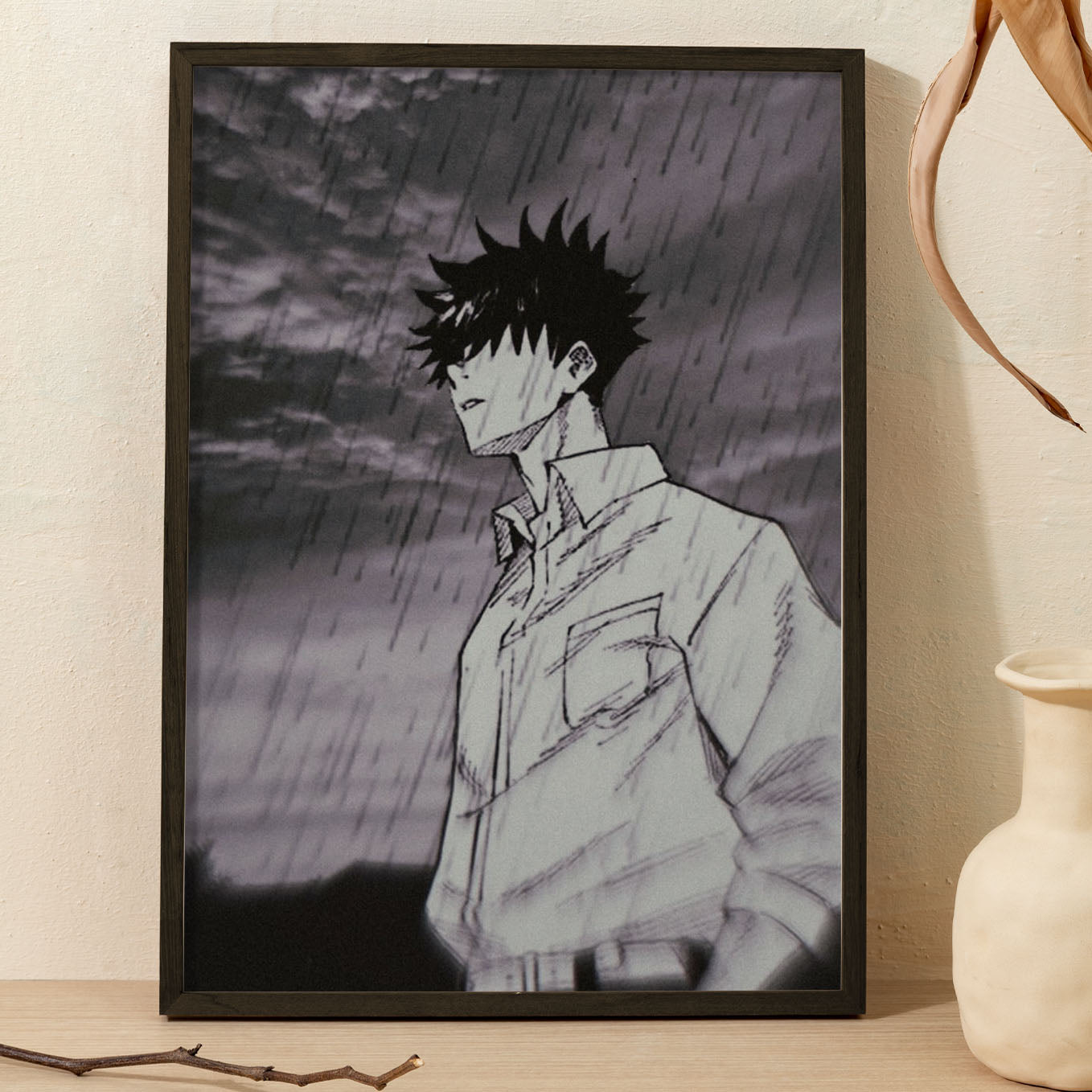 Jujutsu Kaisen Megumi Poster Framed 13x19-Inch - SoulAbiti
