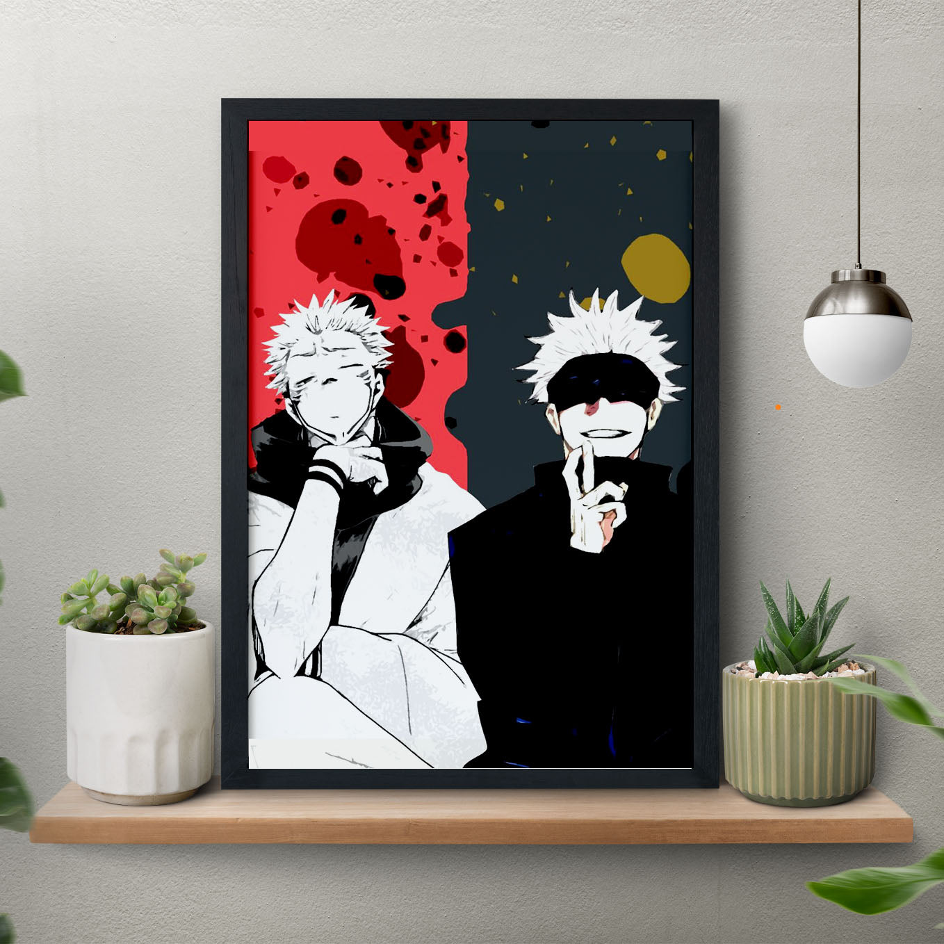 Jujutsu Kaisen Ryomen Sukuna and Gojo Poster Art Framed 13x19-Inch - SoulAbiti
