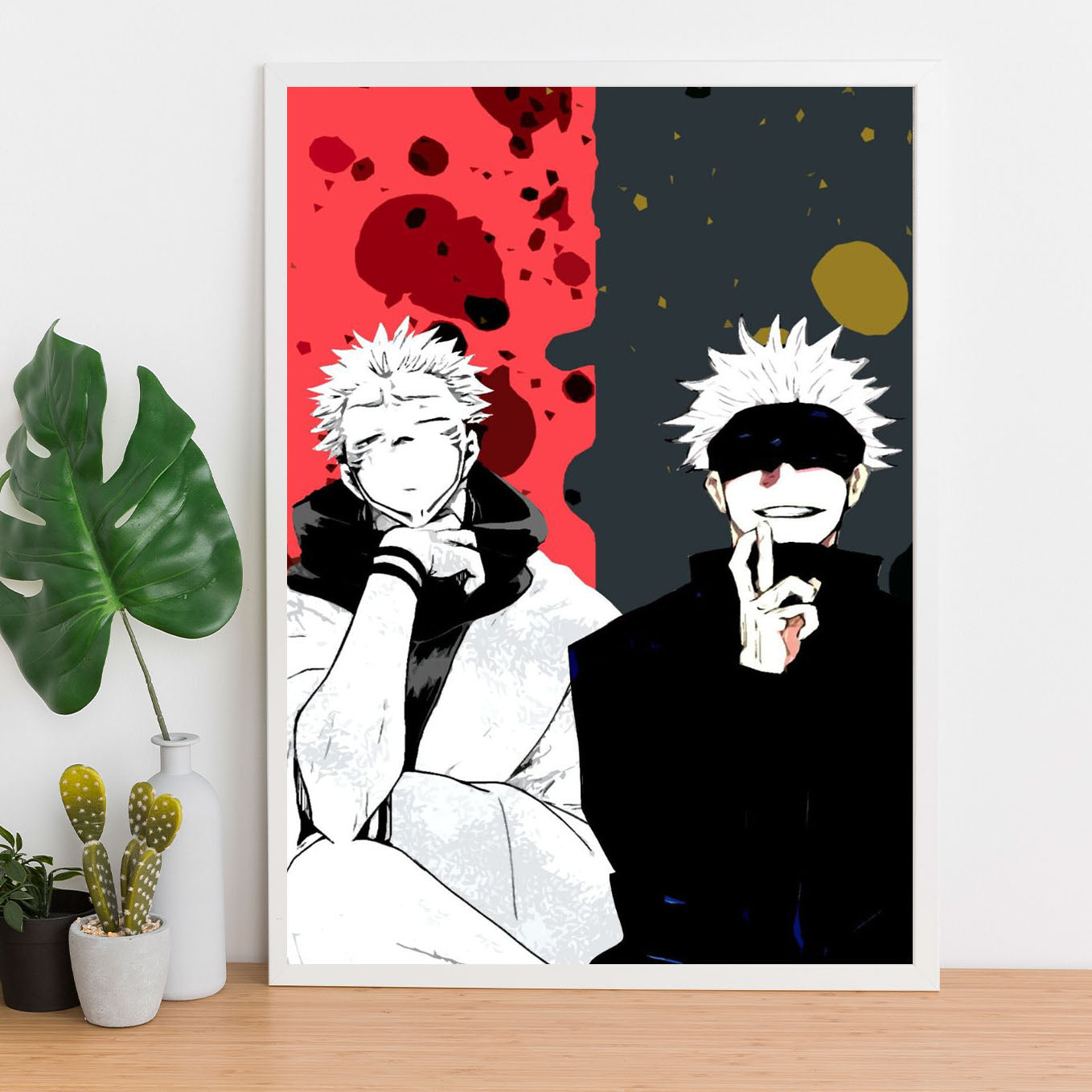 Jujutsu Kaisen Ryomen Sukuna and Gojo Poster Art Framed 13x19-Inch - SoulAbiti