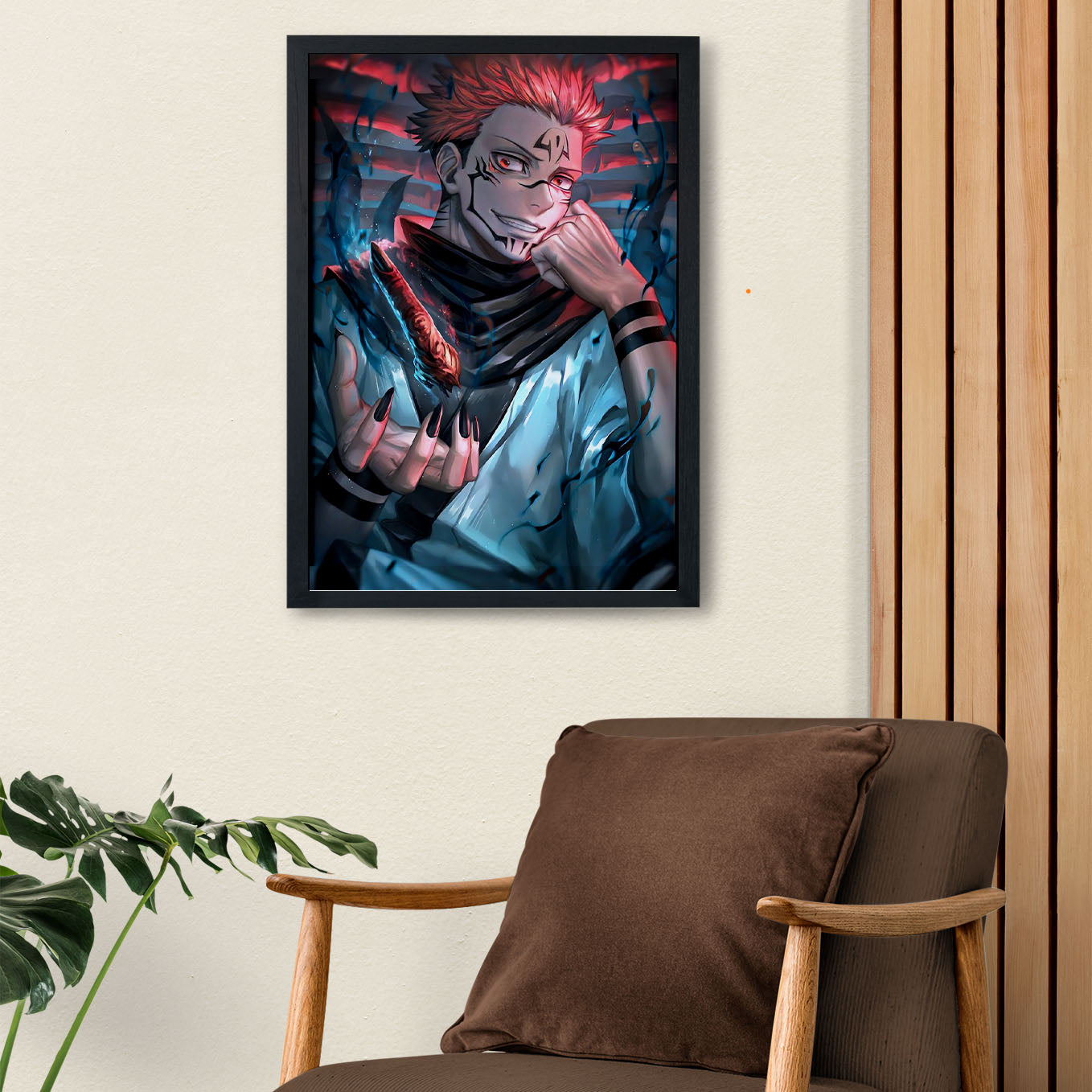 Jujutsu Kaisen Ryomen Sukuna finger Poster Art Framed 13x19-Inch - SoulAbiti