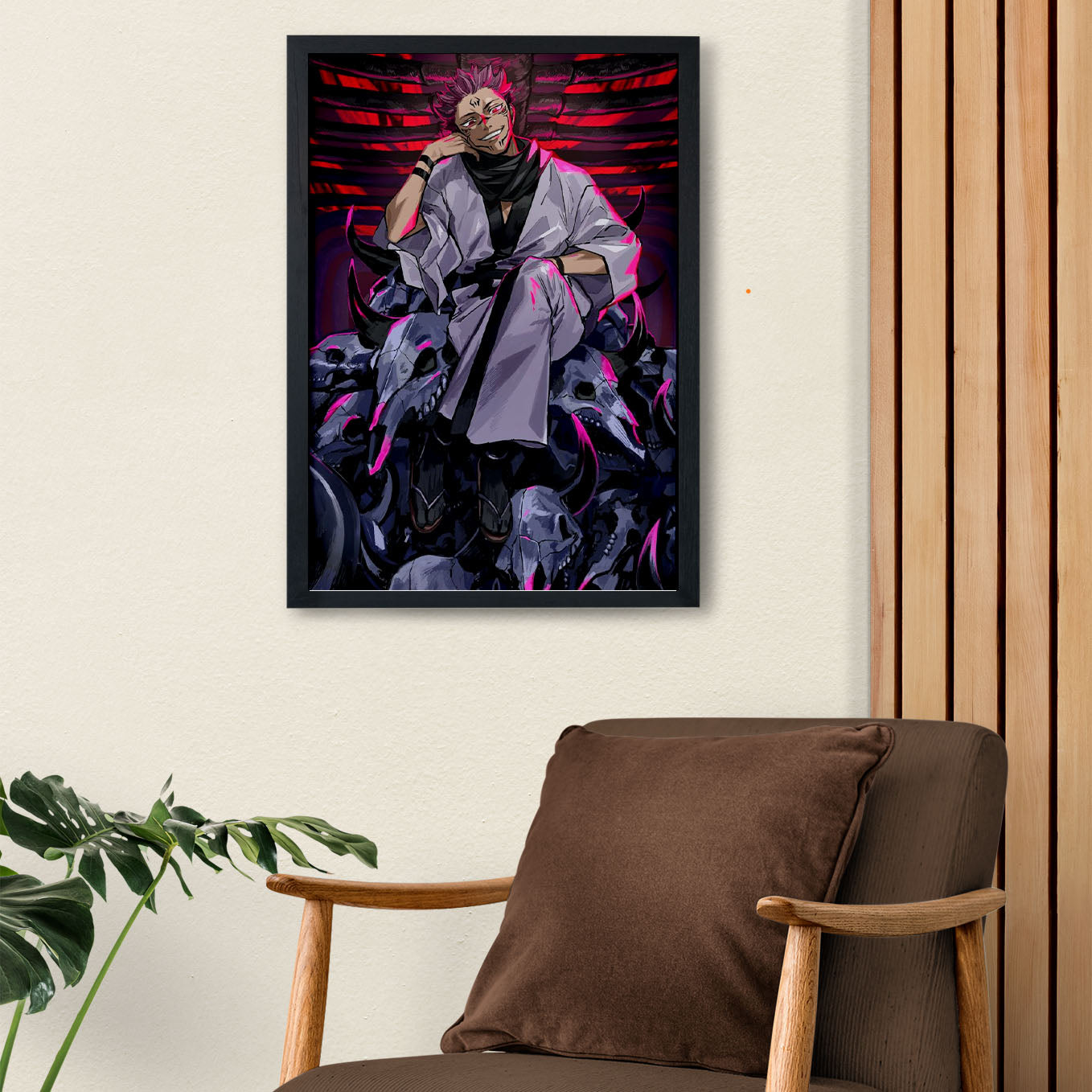 Jujutsu Kaisen Ryomen Sukuna Throne Poster Framed 13x19-Inch - SoulAbiti