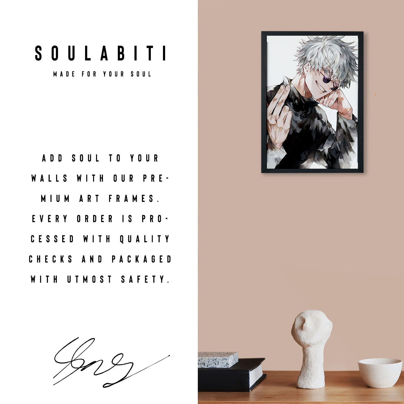 Jujutsu Kaisen Strongest Jujutsu Sorcerer Poster Framed 13x19-Inch - SoulAbiti