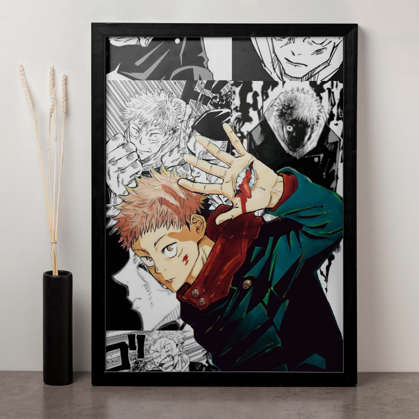 Jujutsu Kaisen Sukuna's Vessel Itadori Poster Art Framed 13x19-Inch - SoulAbiti