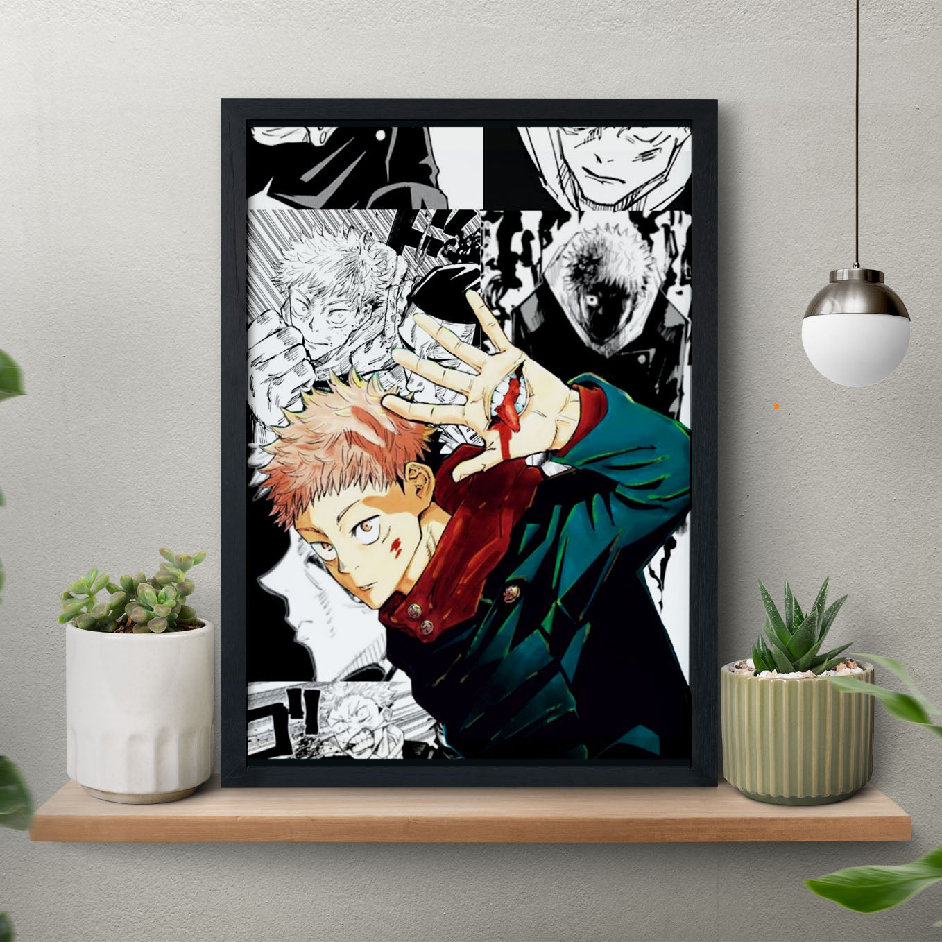 Jujutsu Kaisen Sukuna's Vessel Itadori Poster Art Framed 13x19-Inch - SoulAbiti
