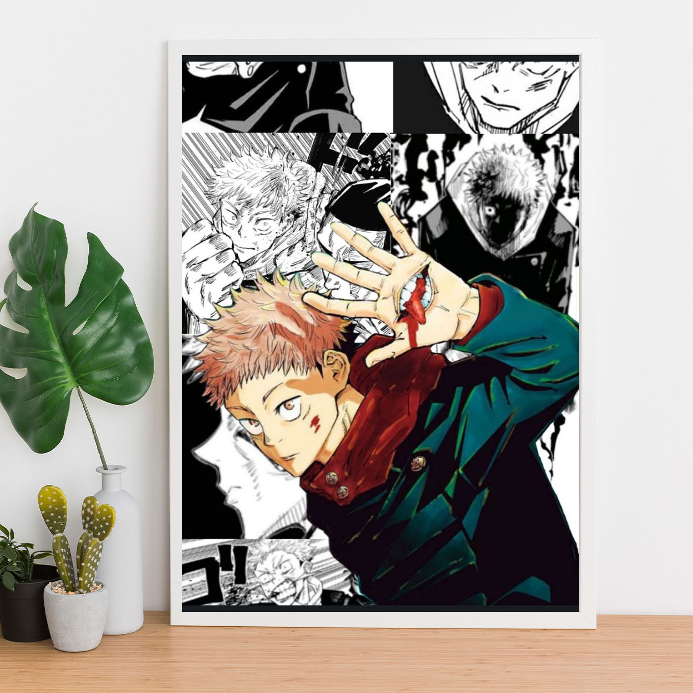 Jujutsu Kaisen Sukuna's Vessel Itadori Poster Art Framed 13x19-Inch - SoulAbiti