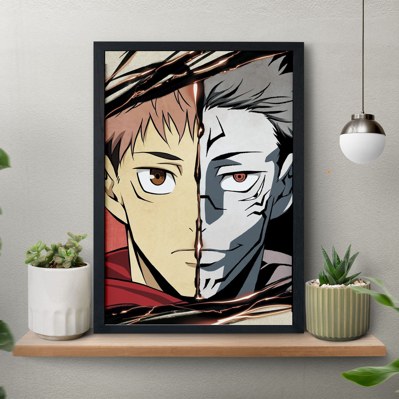 Jujutsu Kaisen Yuji and Sukuna Poster Framed 13x19-Inch - SoulAbiti