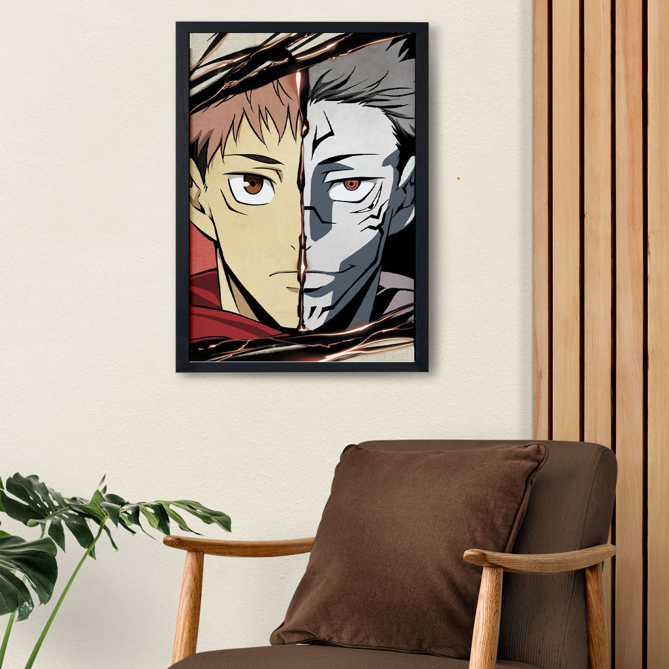 Jujutsu Kaisen Yuji and Sukuna Poster Framed 13x19-Inch - SoulAbiti