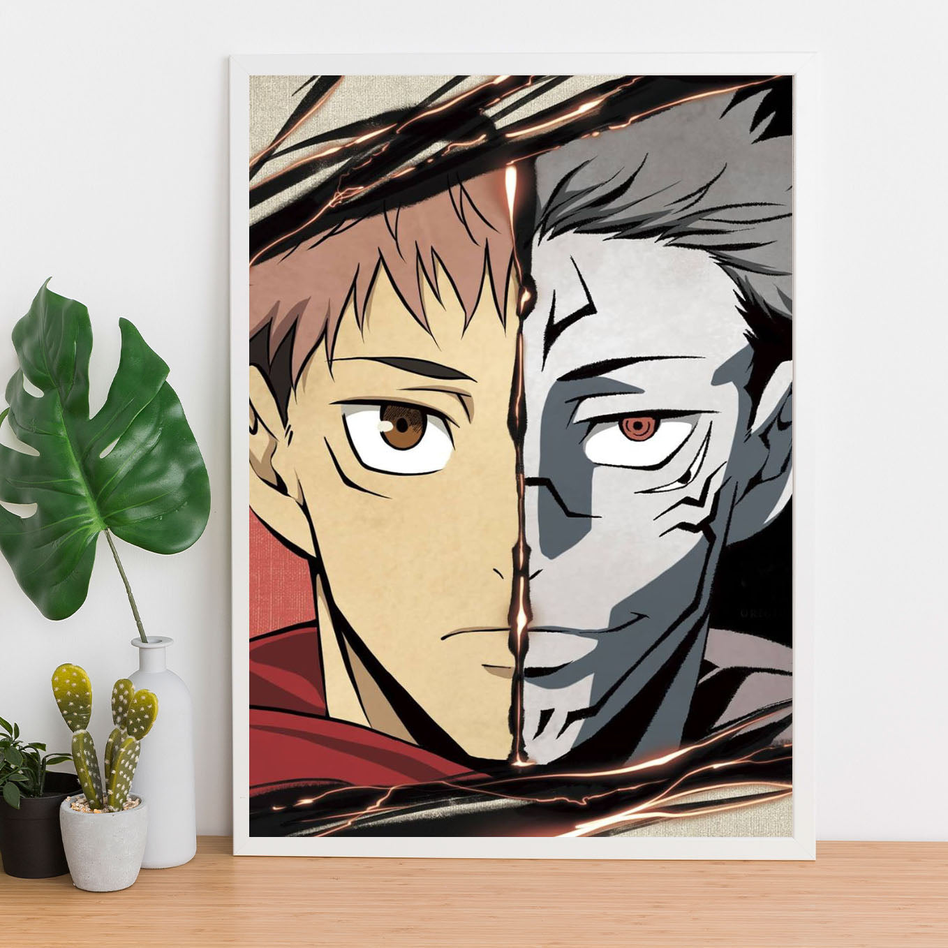 Jujutsu Kaisen Yuji and Sukuna Poster Framed 13x19-Inch - SoulAbiti