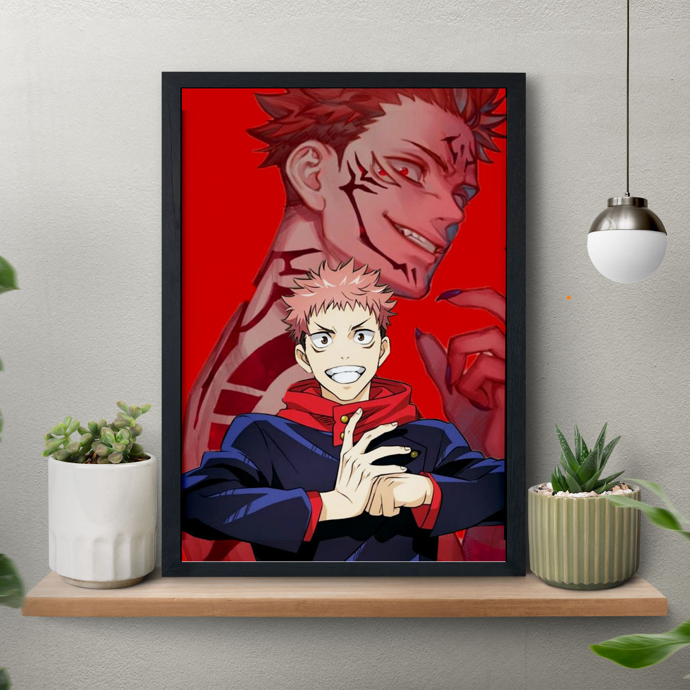 Jujutsu Kaisen Yuji Poster Framed 13x19-Inch - SoulAbiti