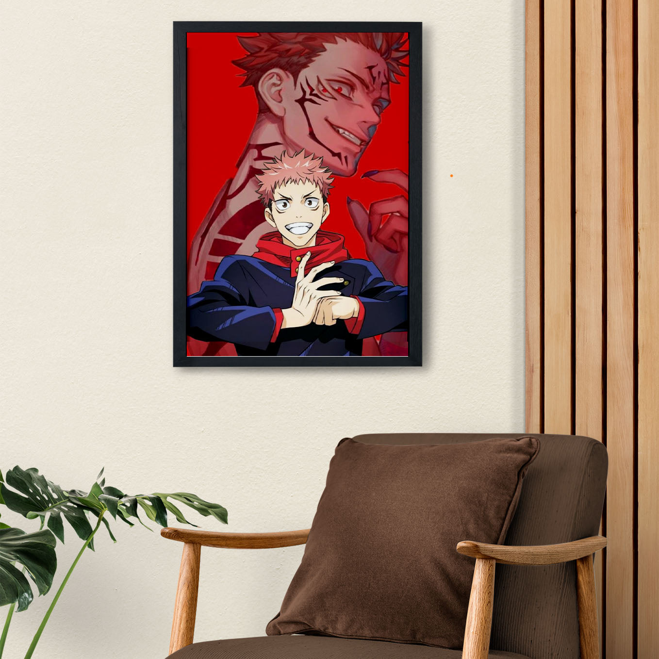 Jujutsu Kaisen Yuji Poster Framed 13x19-Inch - SoulAbiti
