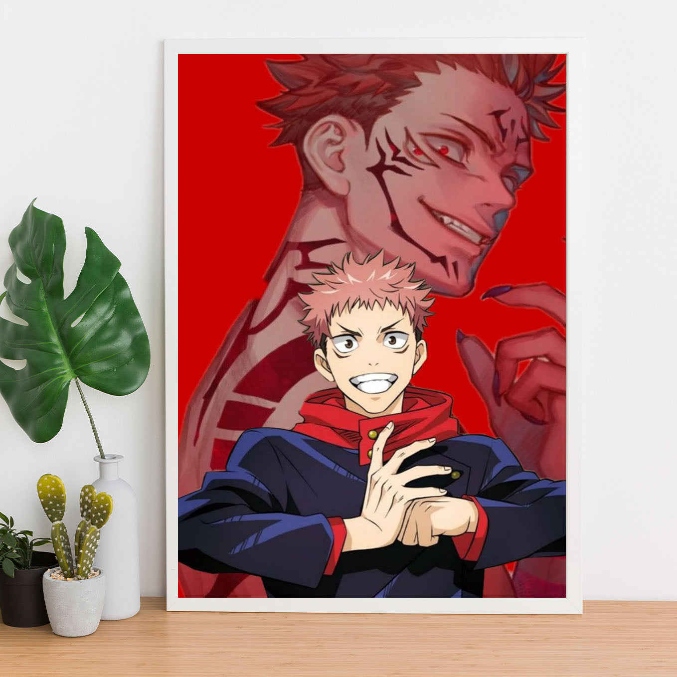 Jujutsu Kaisen Yuji Poster Framed 13x19-Inch - SoulAbiti