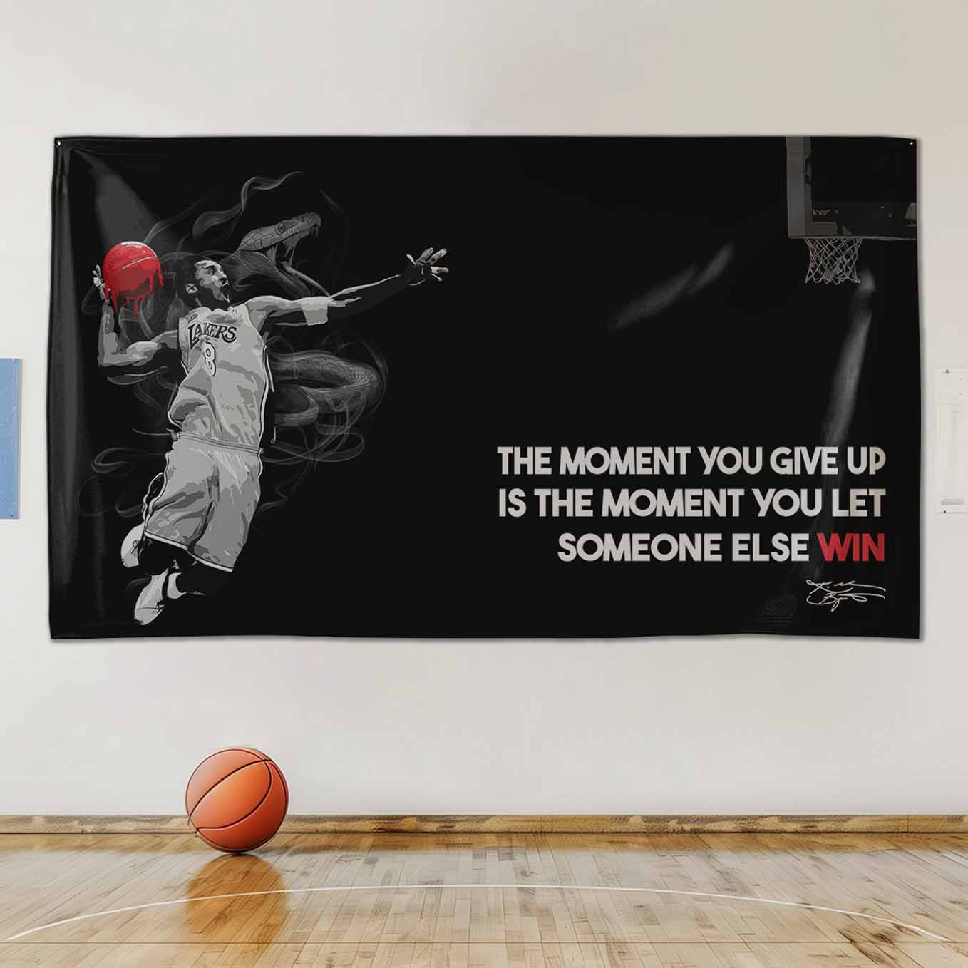 Muhammad Ali Motivational Tapestry - 73x43 Inches Inspirational Wall Hanging, Premium Polyester Fabric, Vivid Print, Machine Washable, Durable and Lightweight for Gym, Office, or Home Décor