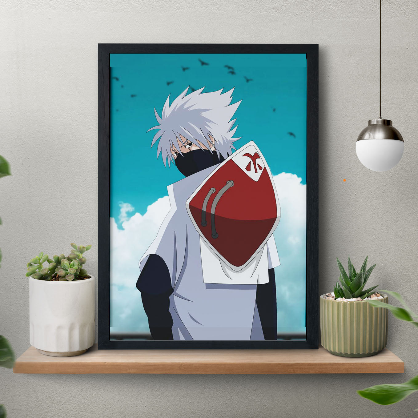 Naruto 6 Hokage Kakashi Hatake Poster art framed 13x19-Inch - SoulAbiti