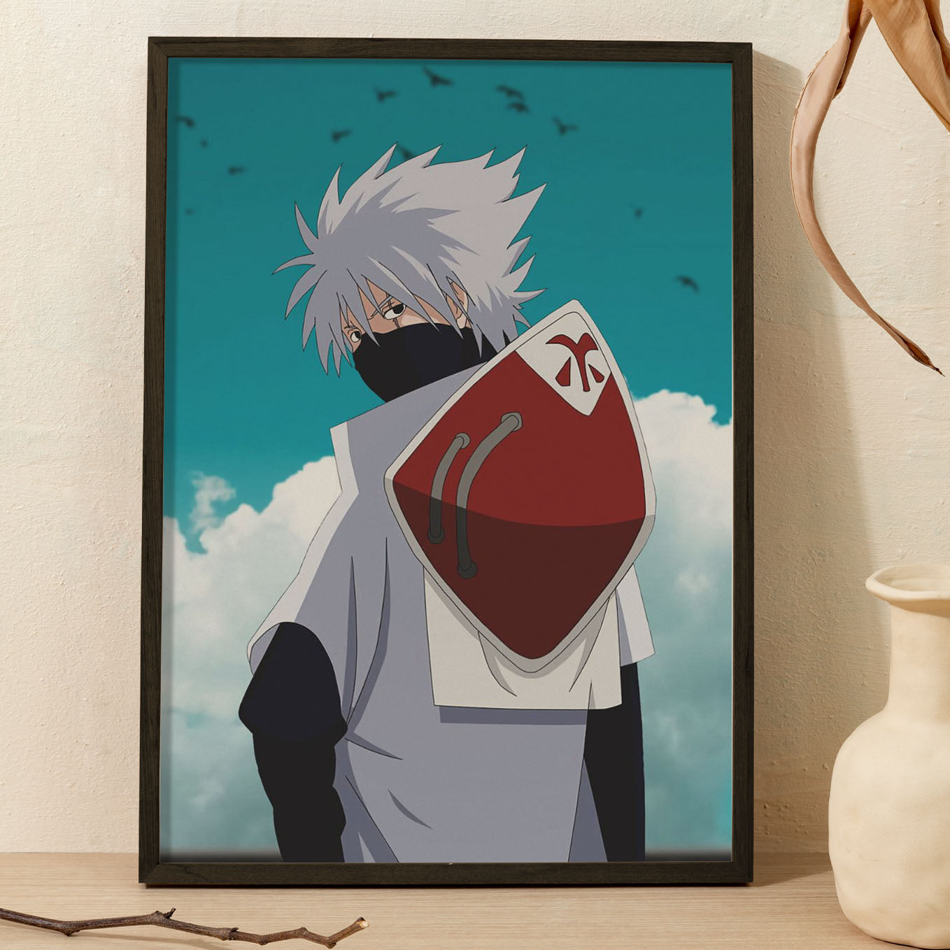 Naruto 6 Hokage Kakashi Hatake Poster art framed 13x19-Inch - SoulAbiti