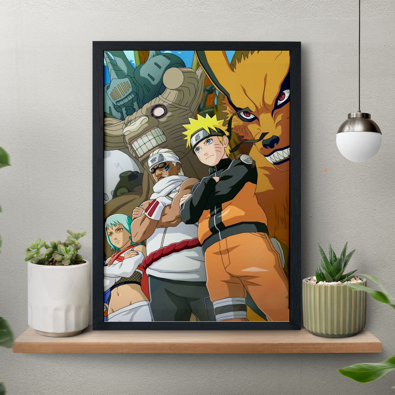 Naruto 8 & 9 Tails Jinchuriki Poster art framed 13x19-Inch - SoulAbiti