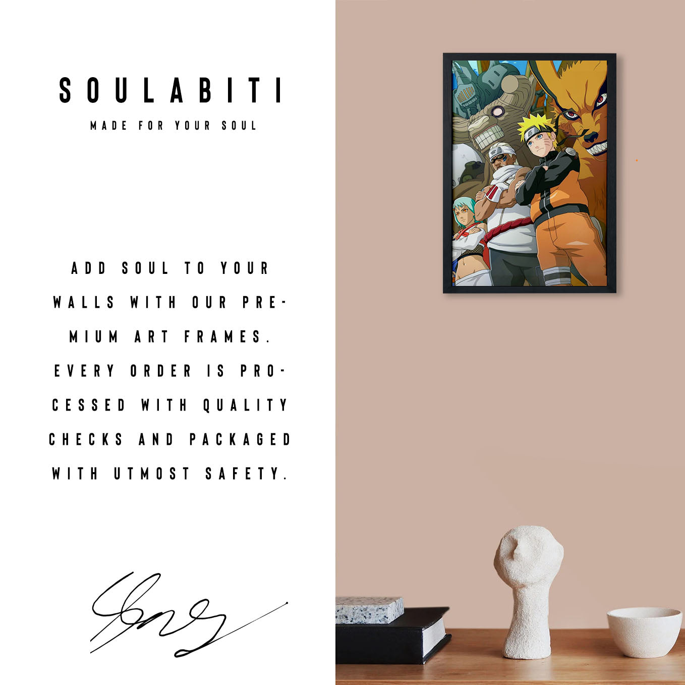 Naruto 8 & 9 Tails Jinchuriki Poster art framed 13x19-Inch - SoulAbiti