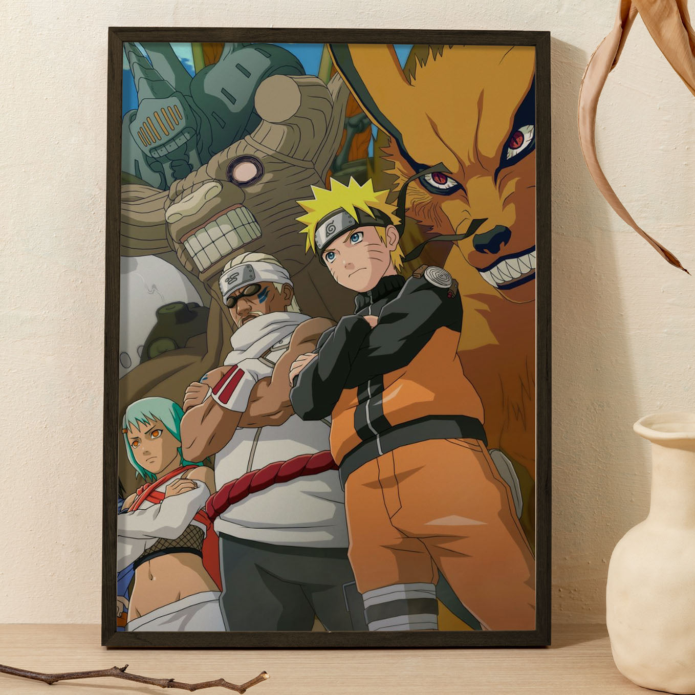 Naruto 8 & 9 Tails Jinchuriki Poster art framed 13x19-Inch - SoulAbiti