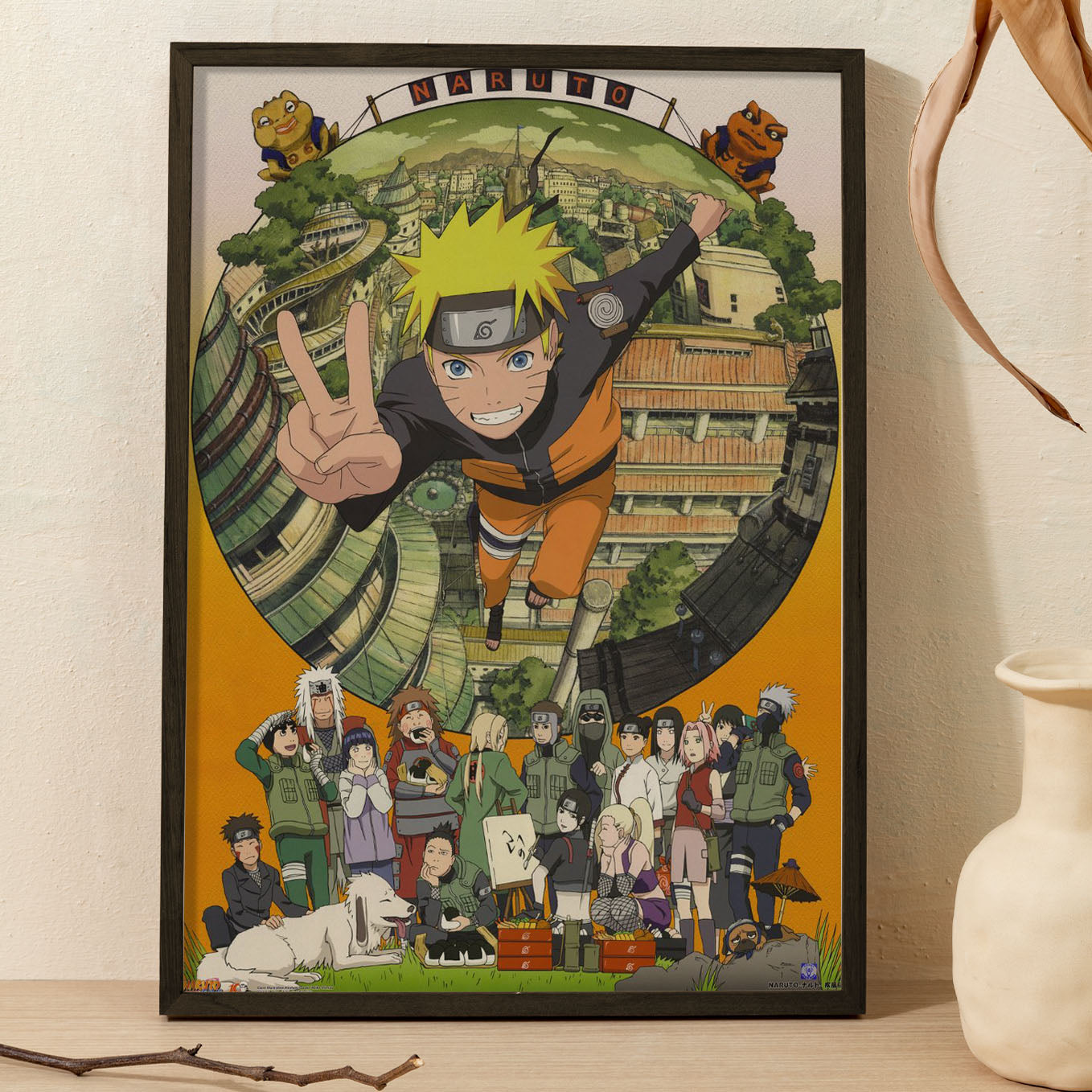 Naruto All Characters Poster art framed 13x19-Inch - SoulAbiti