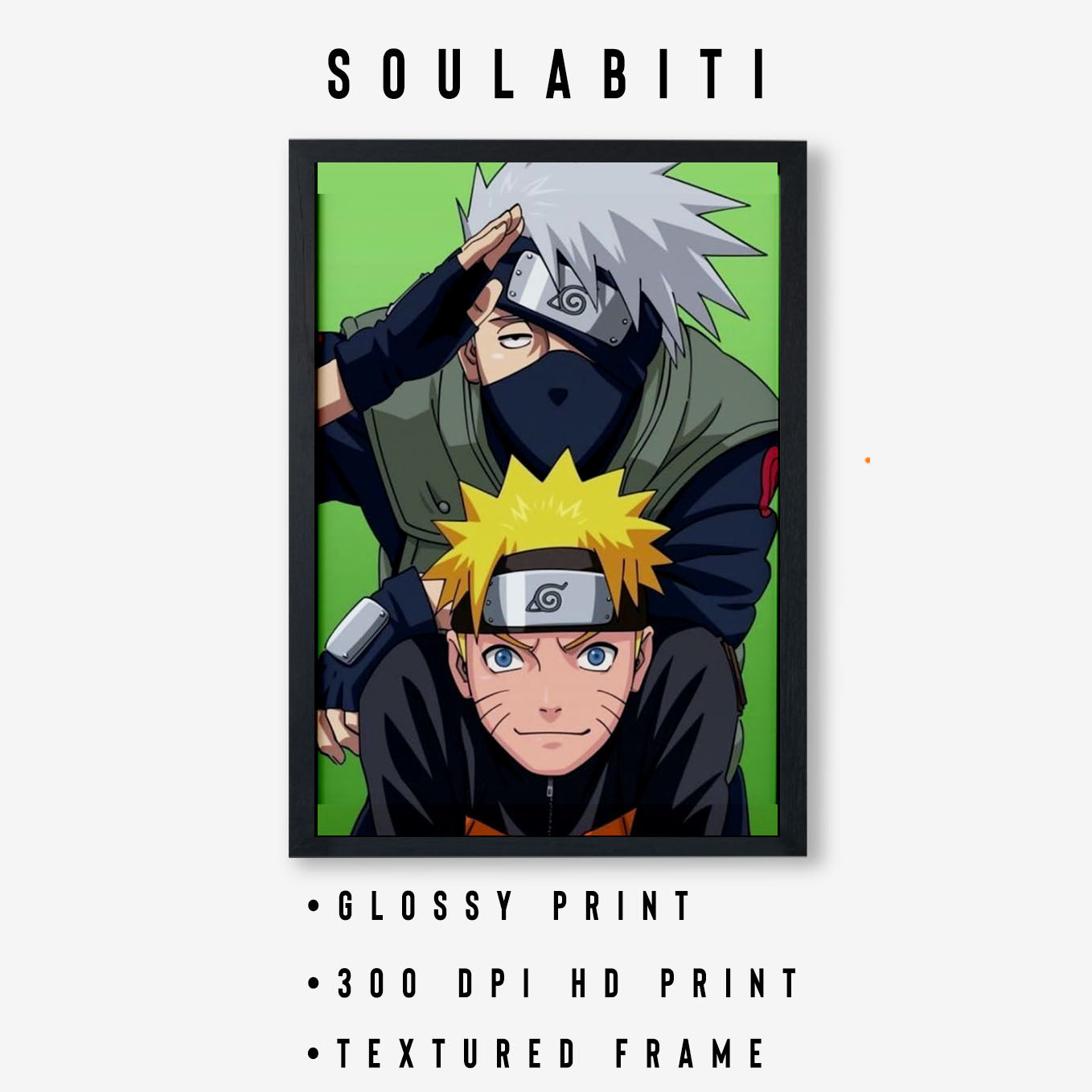 Naruto And Kakashi Poster art framed 13x19-Inch - SoulAbiti