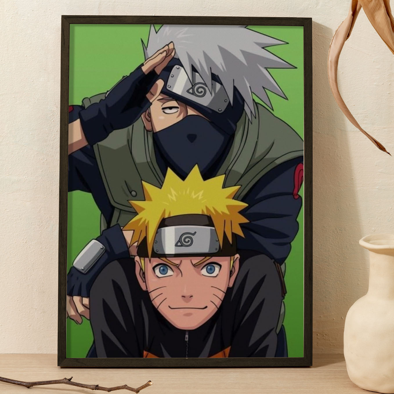 Naruto And Kakashi Poster art framed 13x19-Inch - SoulAbiti