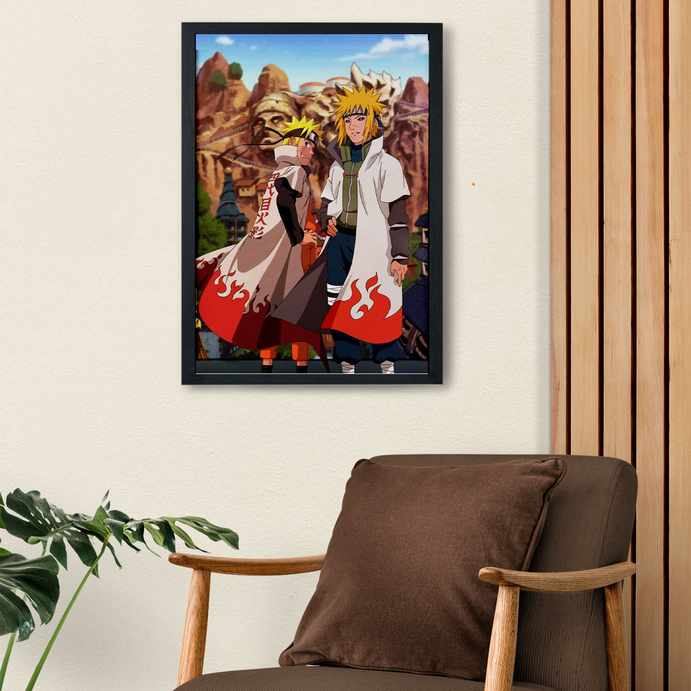 Naruto & Minato Hokage Poster art framed 13x19-Inch - SoulAbiti