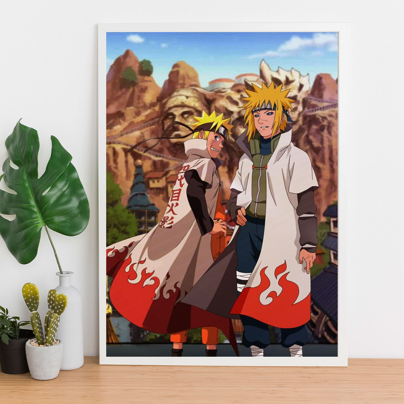 Naruto & Minato Hokage Poster art framed 13x19-Inch - SoulAbiti