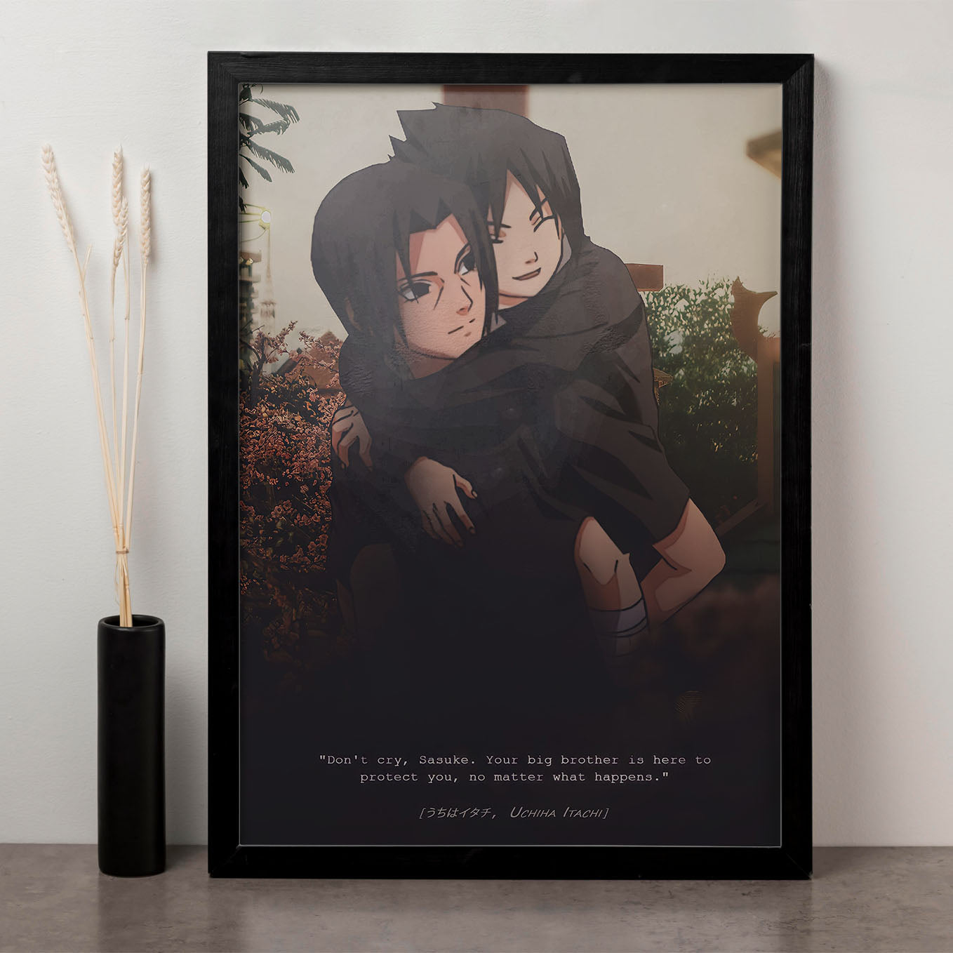 Naruto Big Brother Itachi Poster art framed 13x19-Inch - SoulAbiti