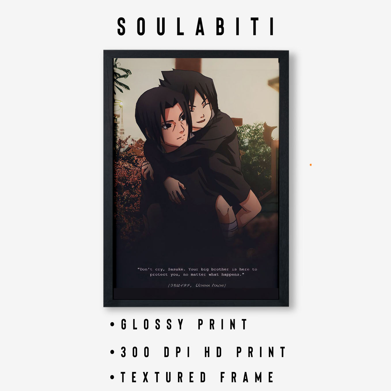 Naruto Big Brother Itachi Poster art framed 13x19-Inch - SoulAbiti