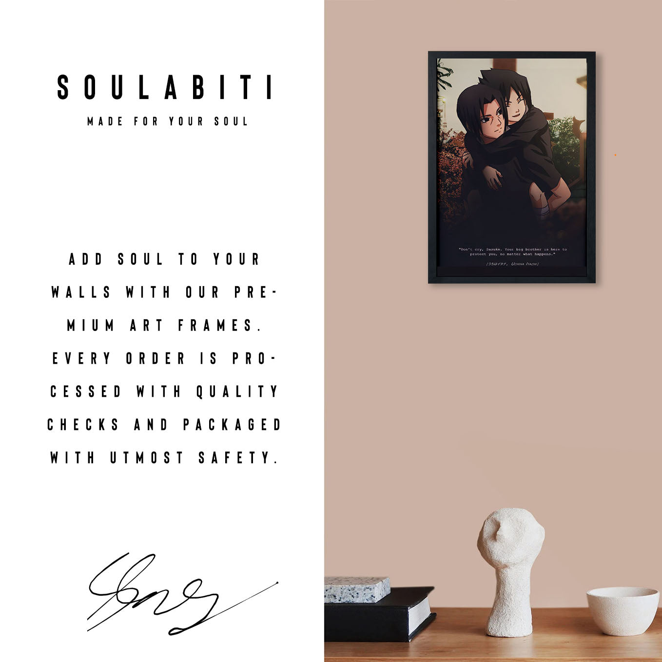 Naruto Big Brother Itachi Poster art framed 13x19-Inch - SoulAbiti