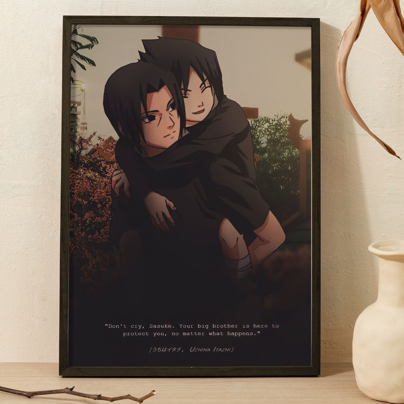 Naruto Big Brother Itachi Poster art framed 13x19-Inch - SoulAbiti