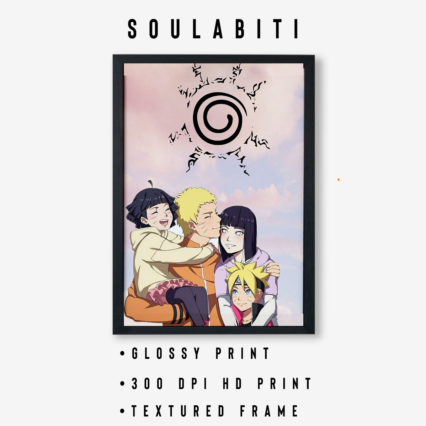 Naruto Family, Nine Tails Seal Poster art framed 13x19-Inch - SoulAbiti