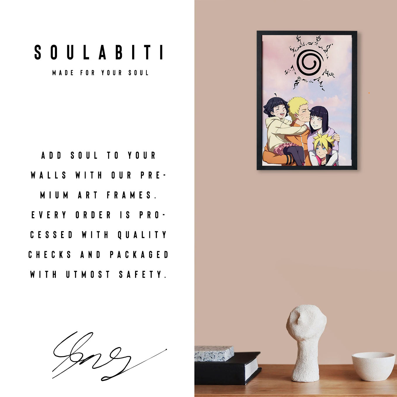 Naruto Family, Nine Tails Seal Poster art framed 13x19-Inch - SoulAbiti