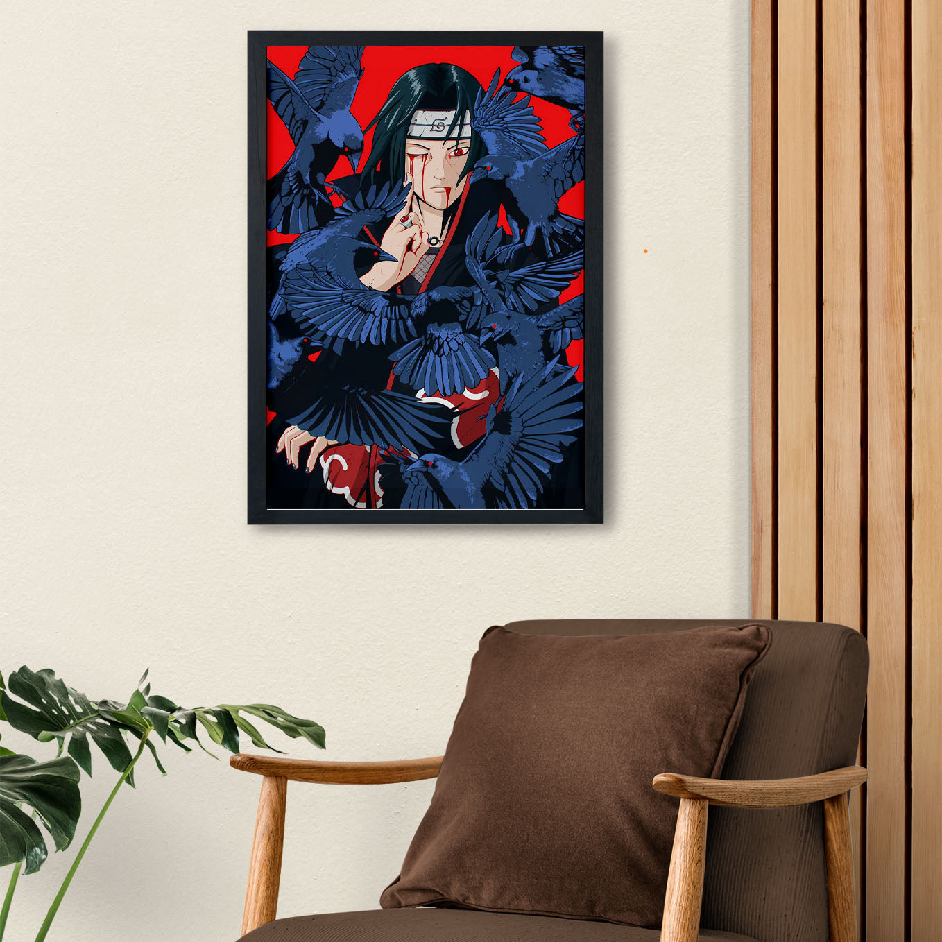 Naruto Itachi Crow Poster art framed 13x19-Inch - SoulAbiti