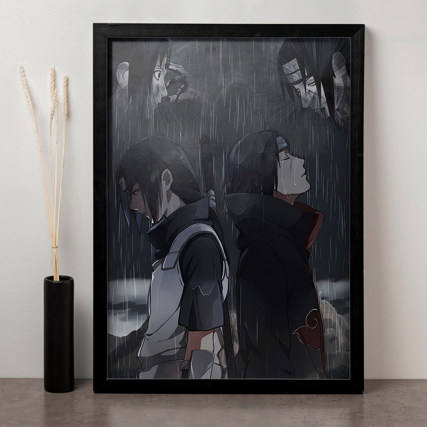 Naruto Itachi Icon Scene Poster art framed 13x19-Inch - SoulAbiti