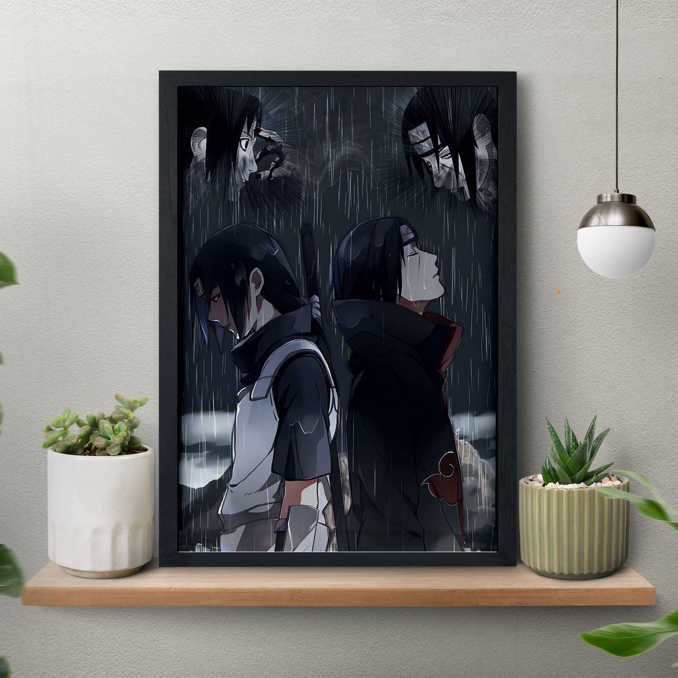 Naruto Itachi Icon Scene Poster art framed 13x19-Inch - SoulAbiti