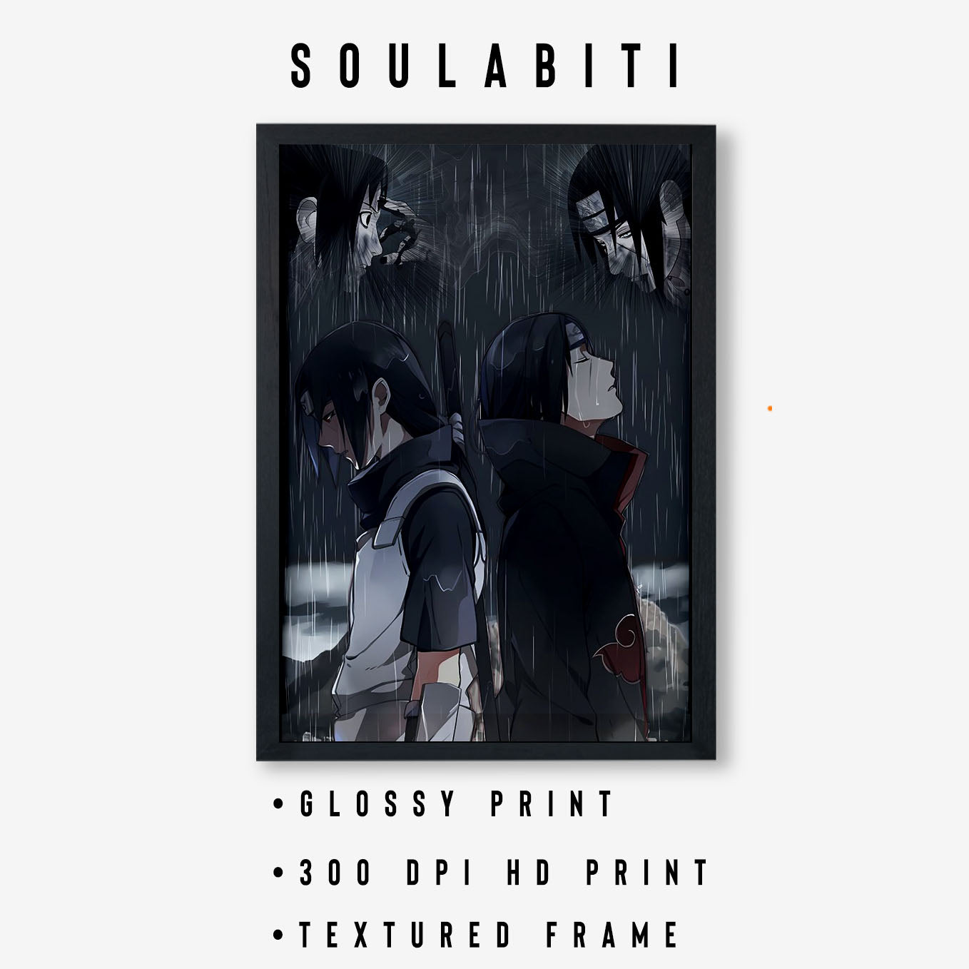 Naruto Itachi Icon Scene Poster art framed 13x19-Inch - SoulAbiti